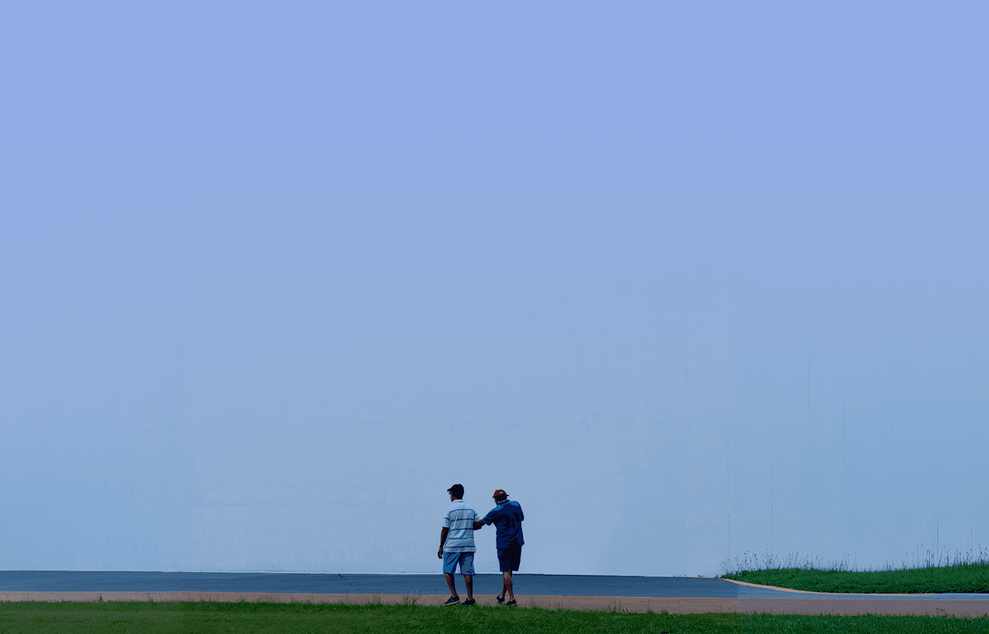 Two friends walking